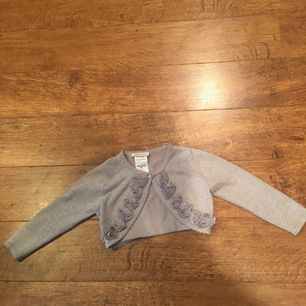 🐯Bonnie Jean Metallic Girls Shrug - Picture 2 of 2